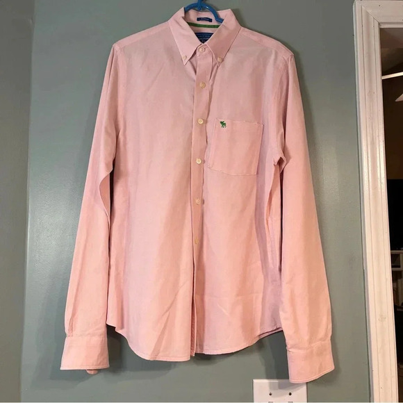 Abercrombie and Fitch light pink muscle button down dress shirt size XL - Picture 1 of 13